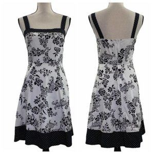 Lipstick Floral Polka Dot A-Line Mini Dress Medium